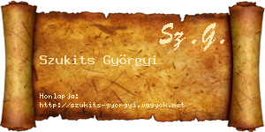 Szukits Györgyi névjegykártya
